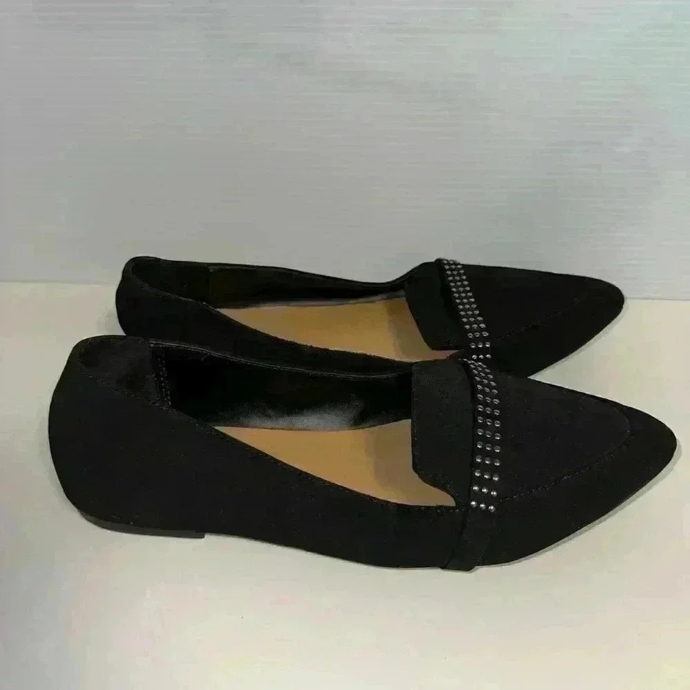 Y Not? Black Faux Suede Women's Black Flats Size 10